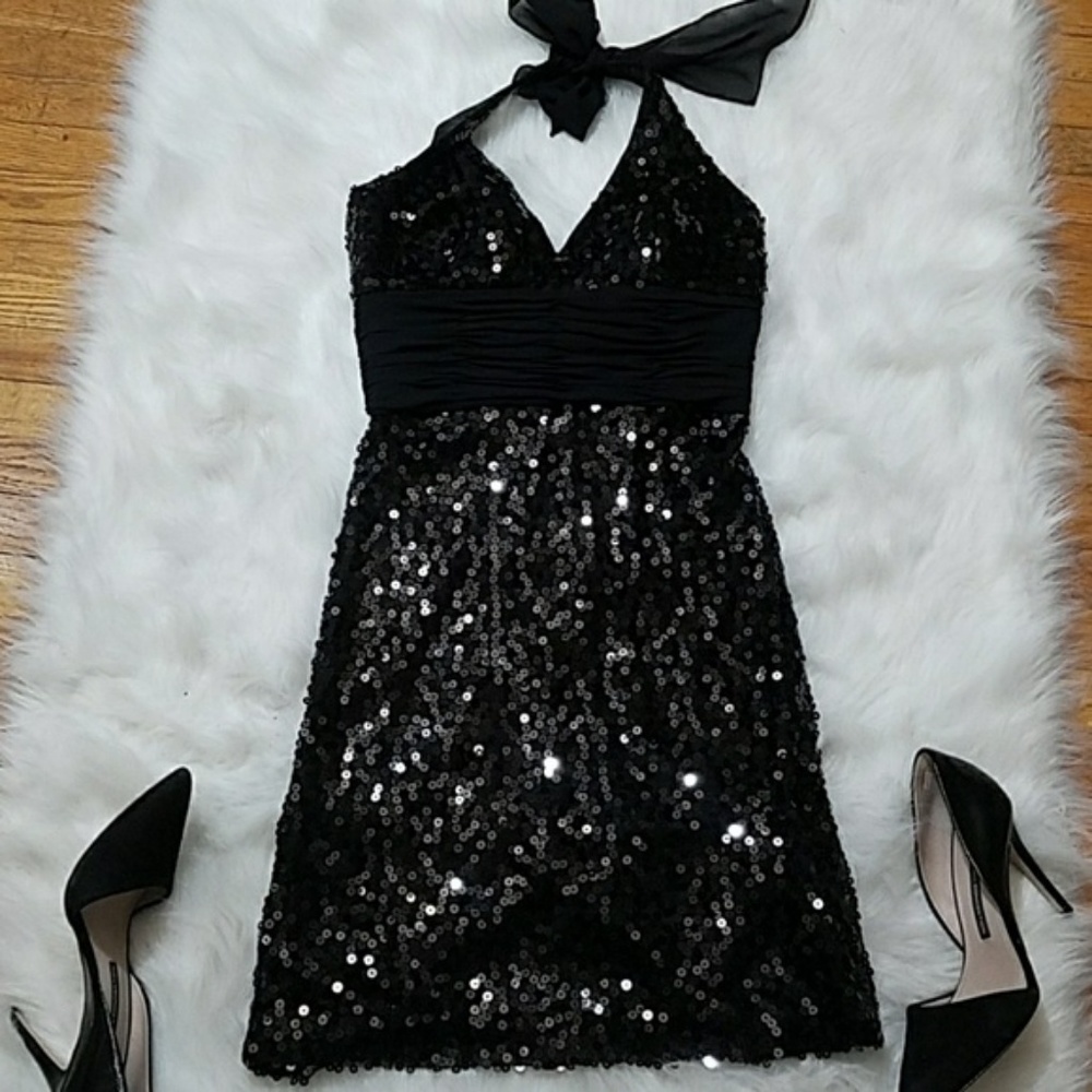 Black sequin dress
